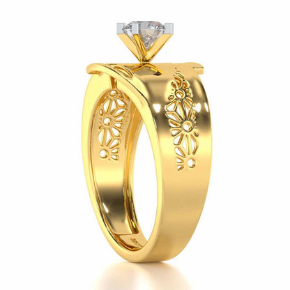 Kashyap Solitaire Ring For Men - Yellow Gold - Image 4