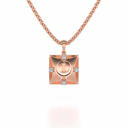 Khalsa Silver Pendant - Rose Gold - Image 1