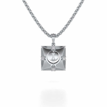 Khalsa Silver Pendant - White Gold - Image 1