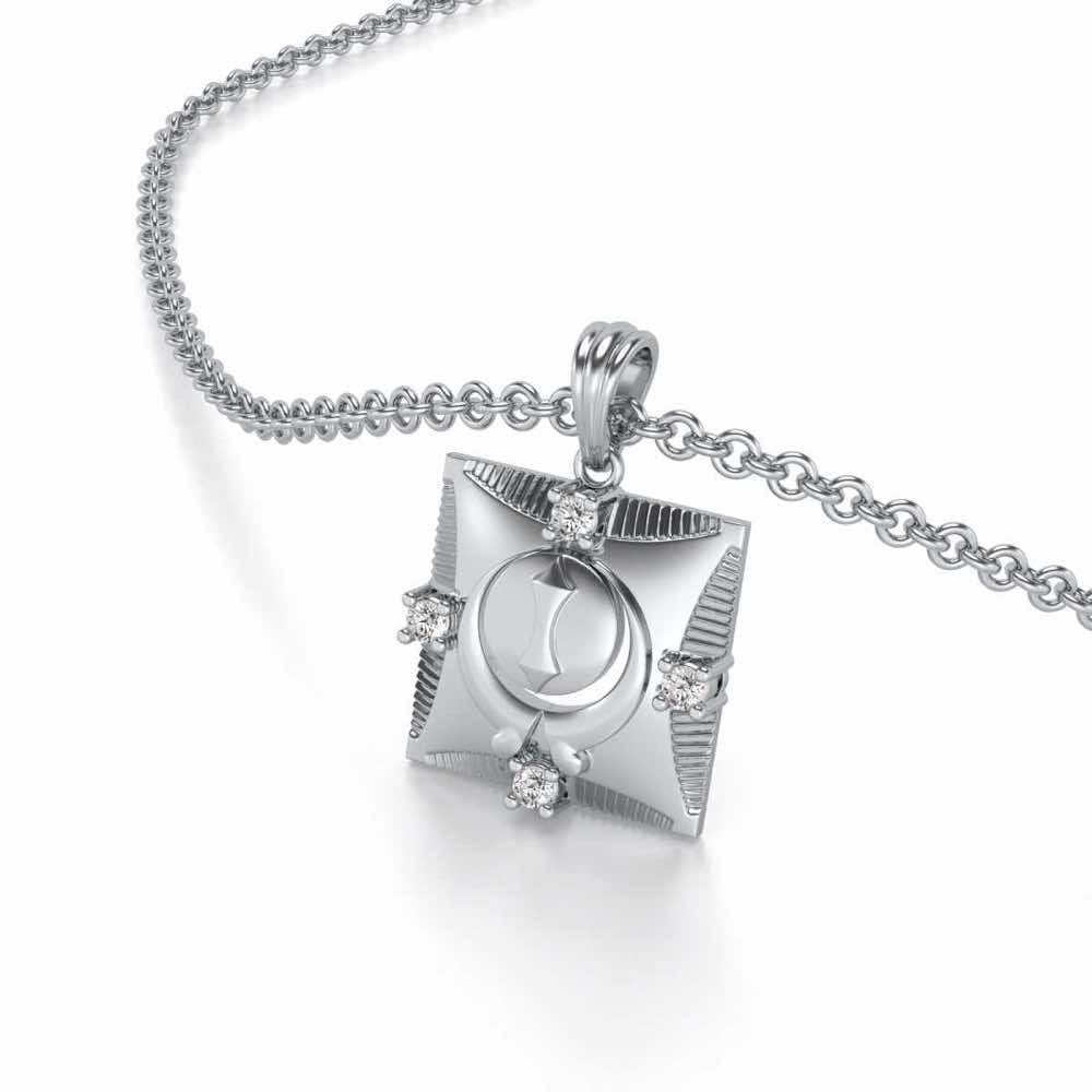 Khalsa Silver Pendant - White Gold - Image 2