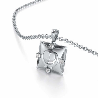 Khalsa Silver Pendant - White Gold - Image 2