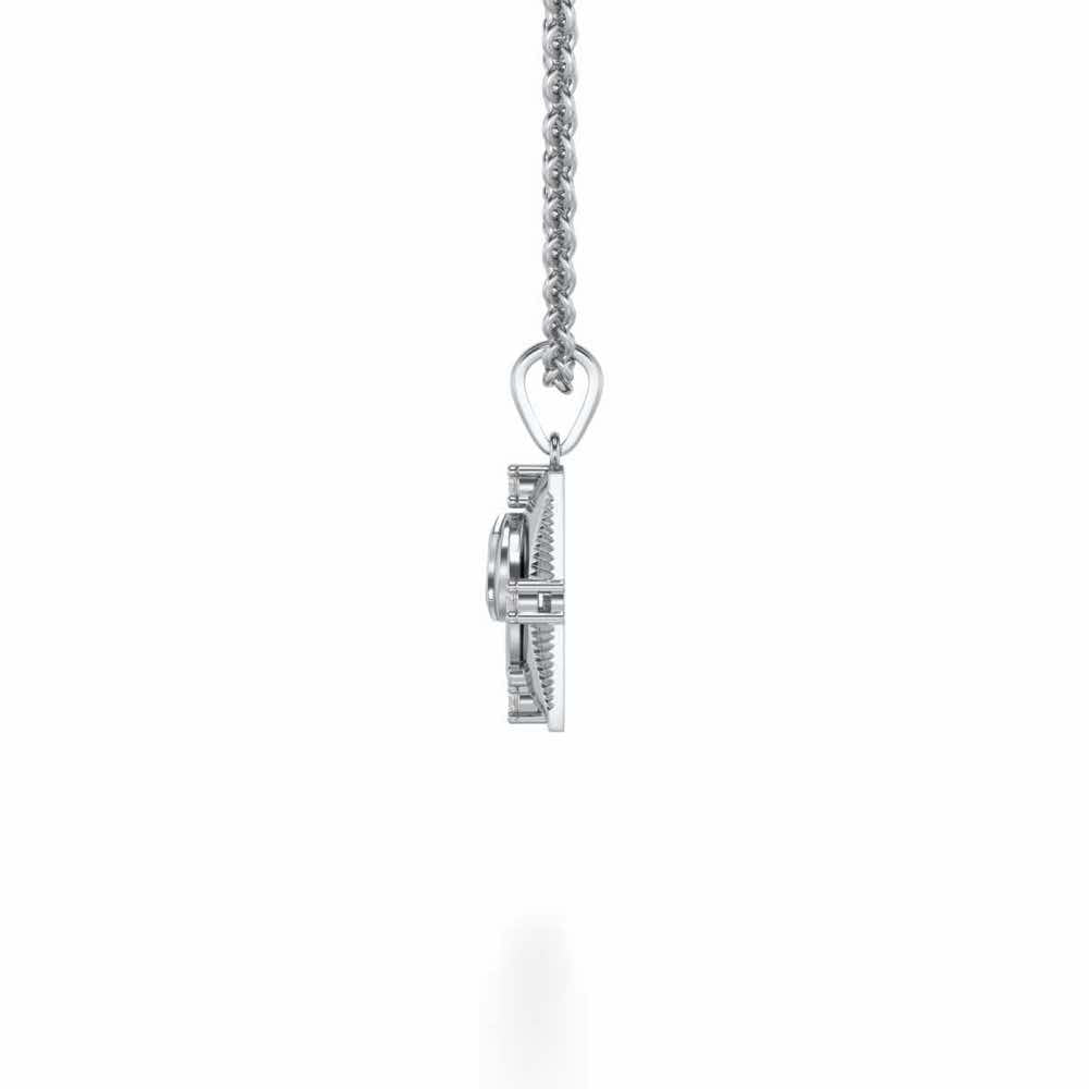 Khalsa Silver Pendant - White Gold - Image 3