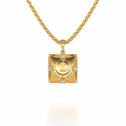 Khalsa Silver Pendant - Yellow Gold - Image 1