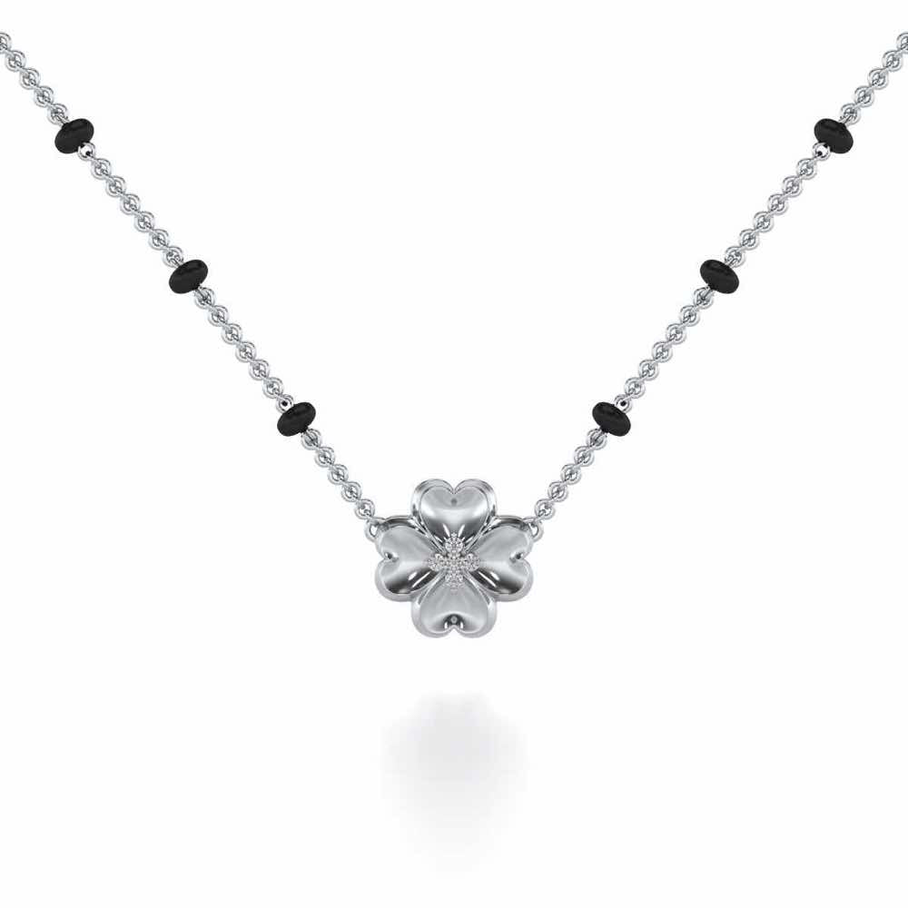 Khushboo Silver Mangalsutra - White Gold - Image 1