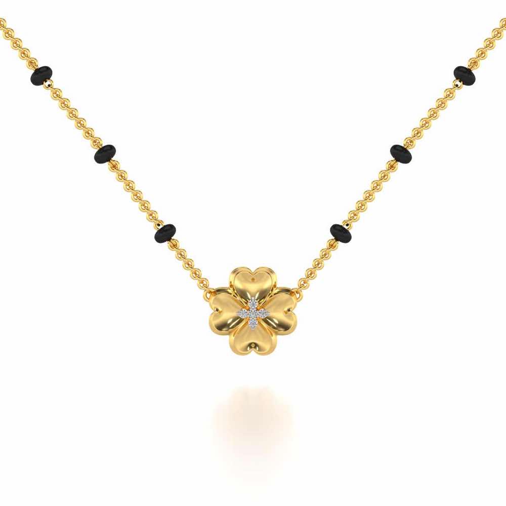 Khushboo Silver Mangalsutra - Yellow Gold - Image 1