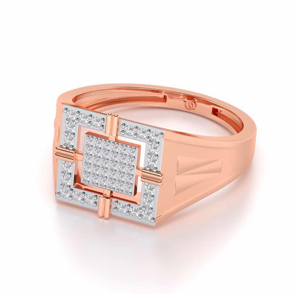 Kingly Glow Silver Ring For Men - Rose Gold - Image 2