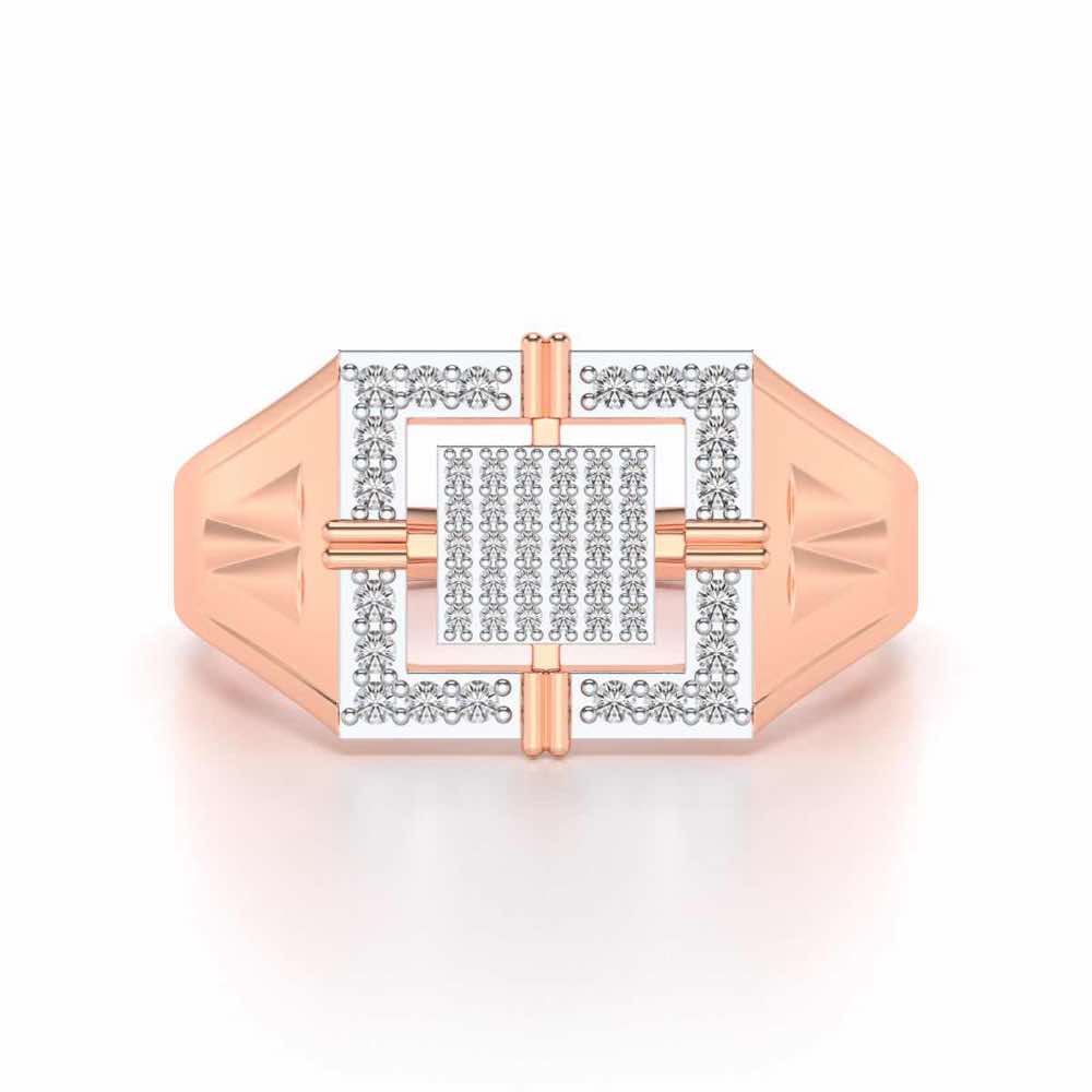 Kingly Glow Silver Ring For Men - Rose Gold - Image 4