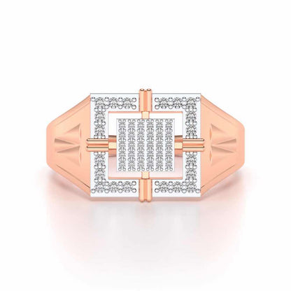 Kingly Glow Silver Ring For Men - Rose Gold - Image 4