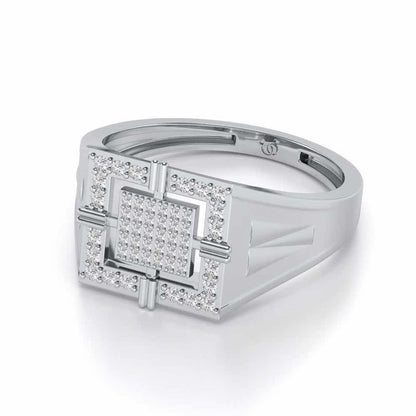 Kingly Glow Silver Ring For Men - White Gold - Image 2