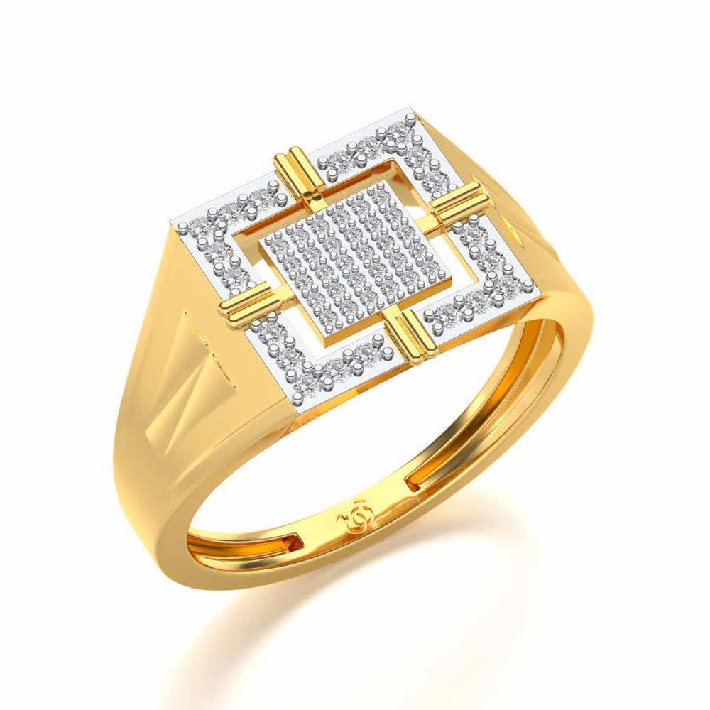 Kingly Glow Silver Ring For Men - Yellow Gold - Image 1