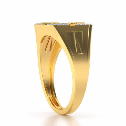 Kingly Glow Silver Ring For Men - Yellow Gold - Image 3