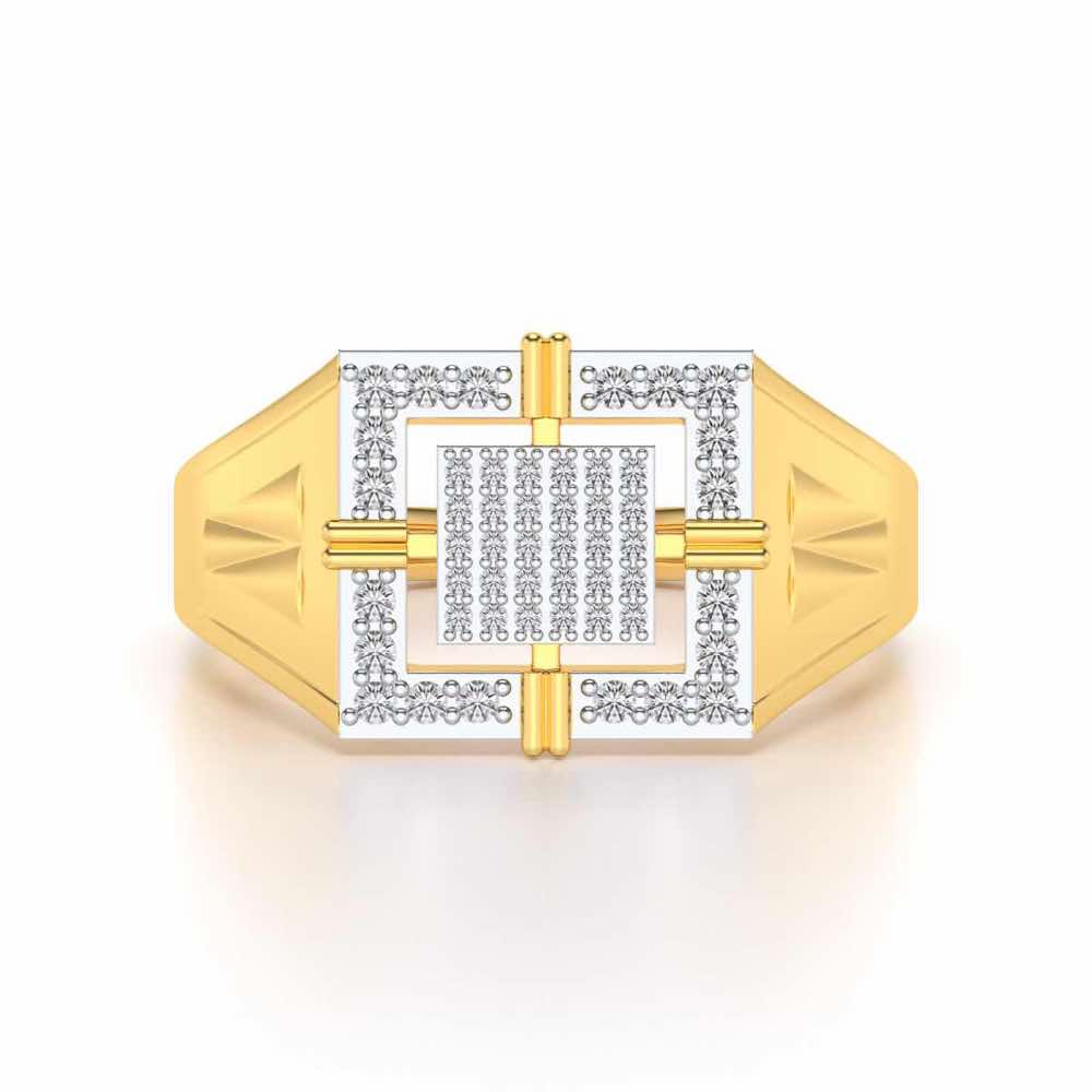 Kingly Glow Silver Ring For Men - Yellow Gold - Image 4