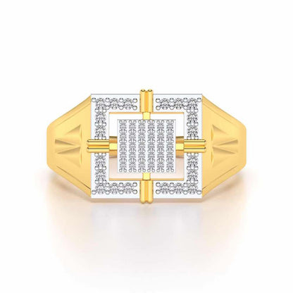 Kingly Glow Silver Ring For Men - Yellow Gold - Image 4