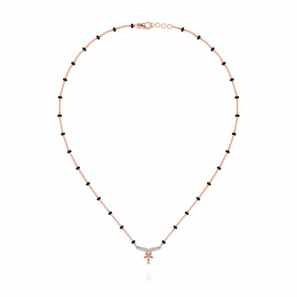 Komal Silver Mangalsutra - Rose Gold - Image 3