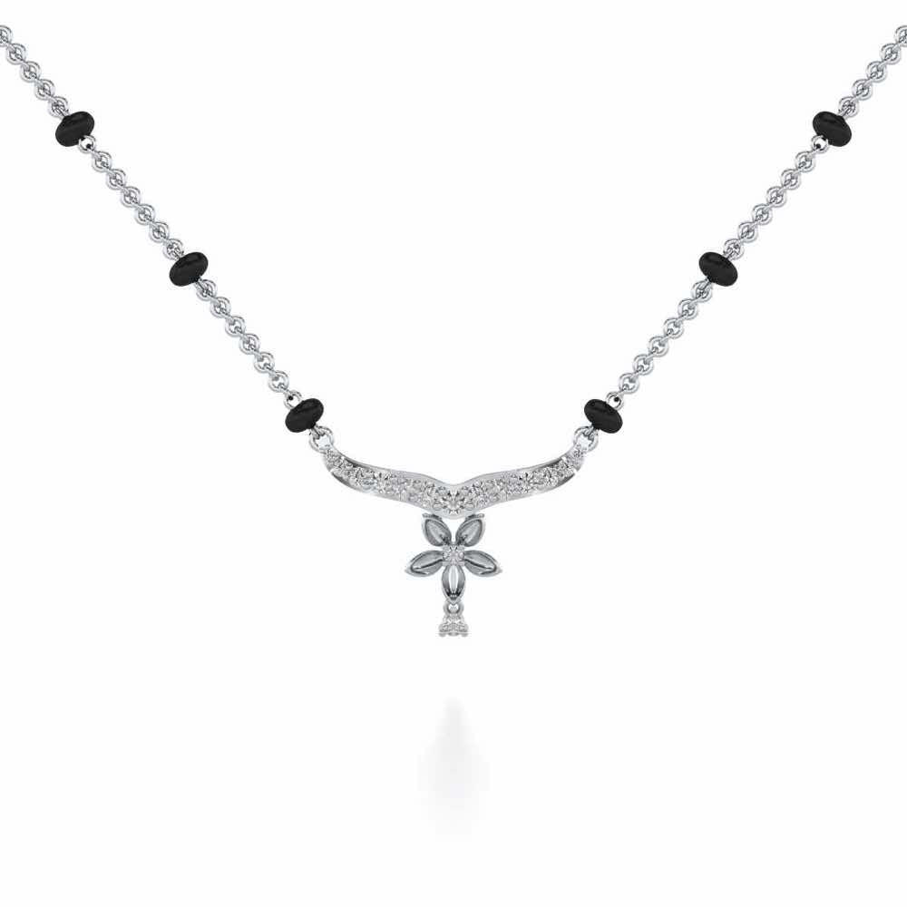 Komal Silver Mangalsutra - White Gold - Image 1