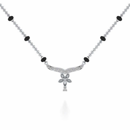 Komal Silver Mangalsutra - White Gold - Image 1