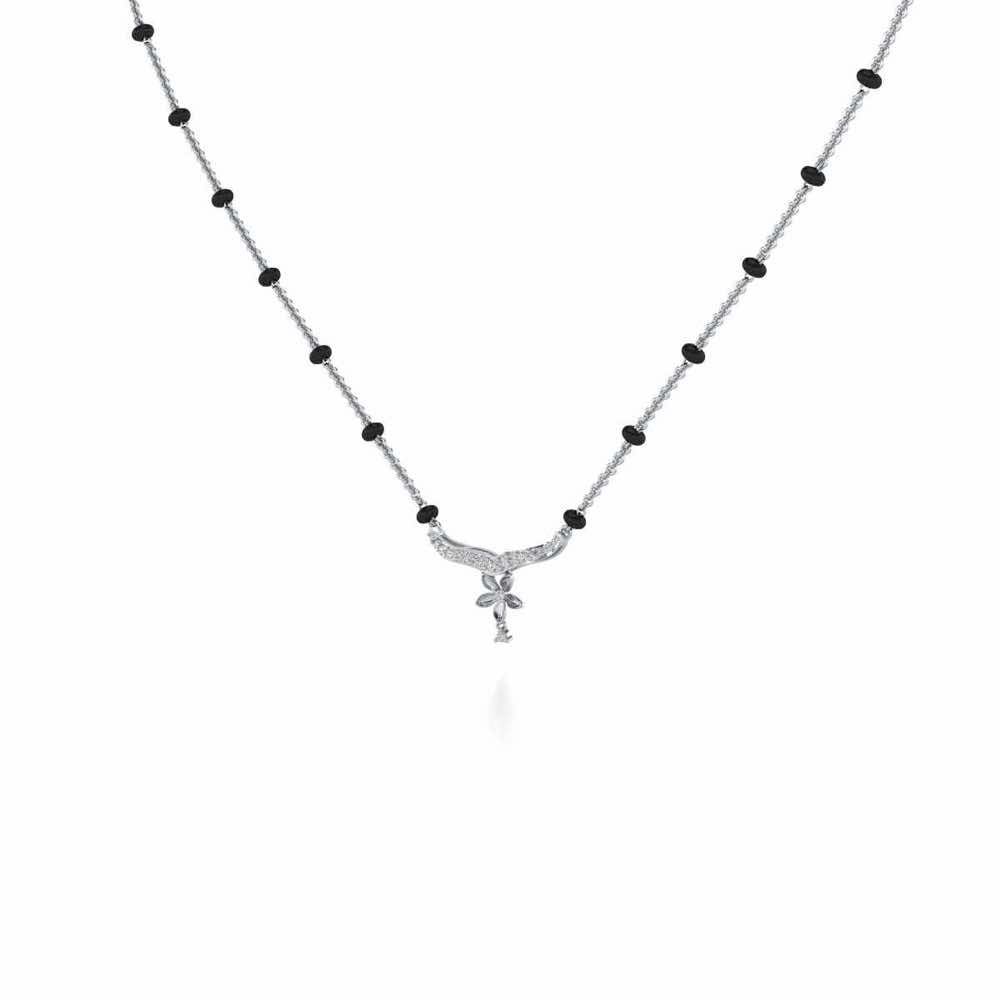 Komal Silver Mangalsutra - White Gold - Image 2