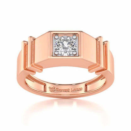 Kritank Solitaire Ring For Men - Rose Gold - Image 2