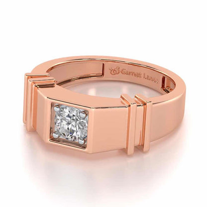 Kritank Solitaire Ring For Men - Rose Gold - Image 3