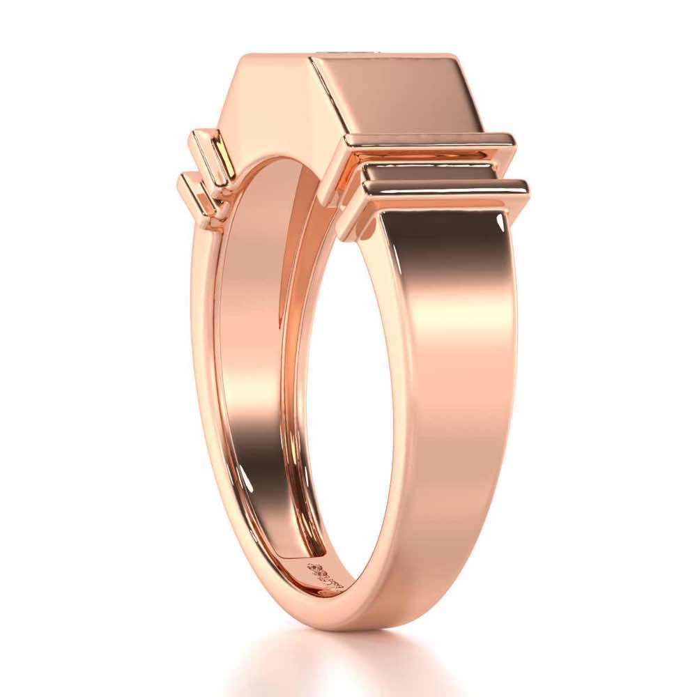 Kritank Solitaire Ring For Men - Rose Gold - Image 4