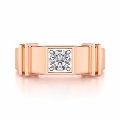 Kritank Solitaire Ring For Men - Rose Gold - Image 5