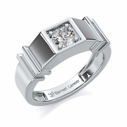 Kritank Solitaire Ring For Men - White Gold - Image 1