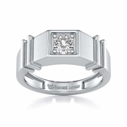 Kritank Solitaire Ring For Men - White Gold - Image 2