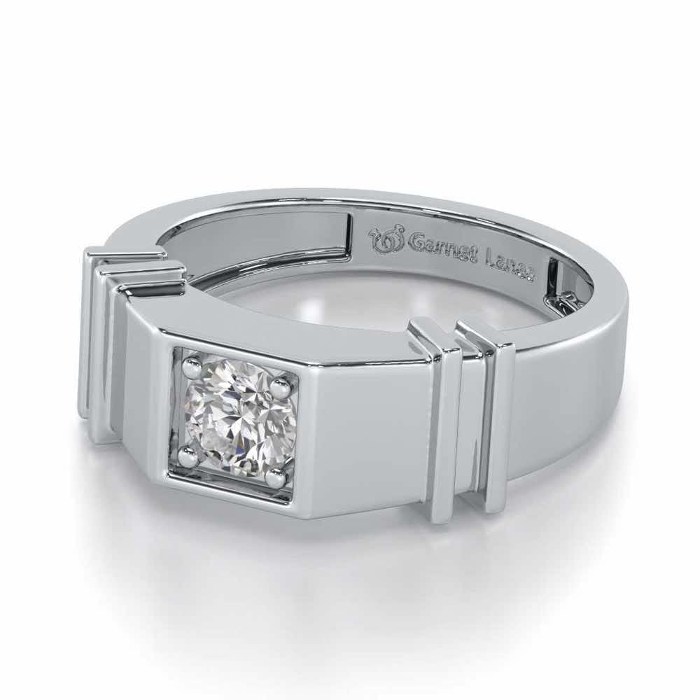Kritank Solitaire Ring For Men - White Gold - Image 3