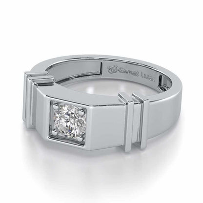 Kritank Solitaire Ring For Men - White Gold - Image 3