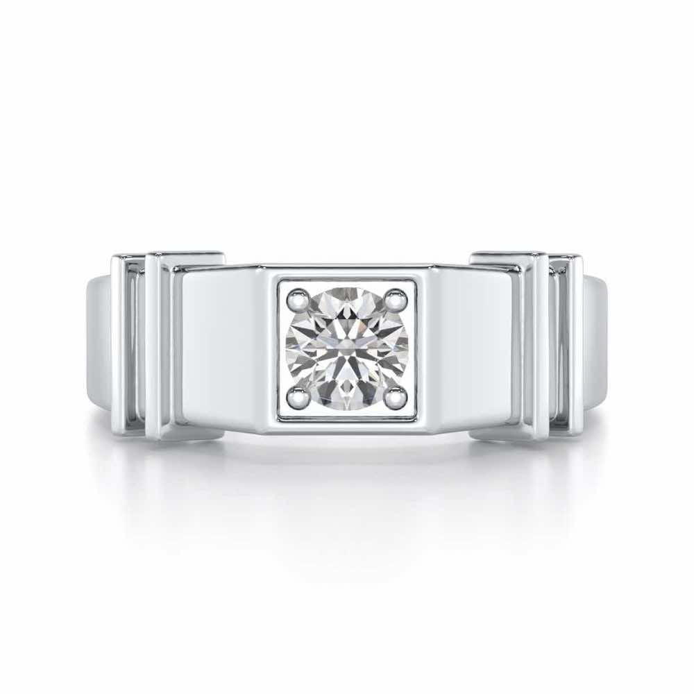 Kritank Solitaire Ring For Men - White Gold - Image 5