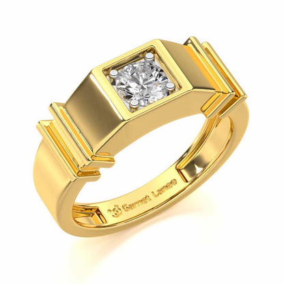 Kritank Solitaire Ring For Men - Yellow Gold - Image 1