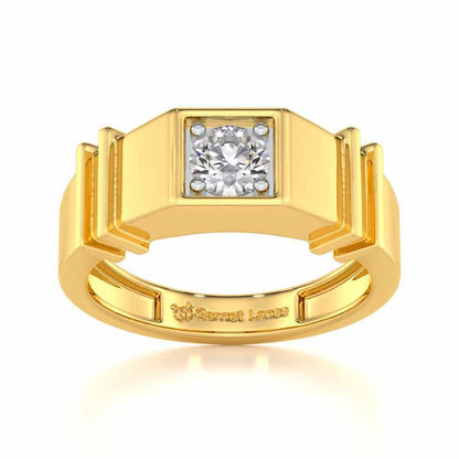 Kritank Solitaire Ring For Men - Yellow Gold - Image 2