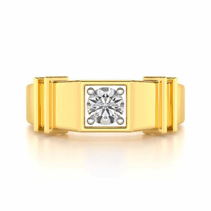 Kritank Solitaire Ring For Men - Yellow Gold - Image 5
