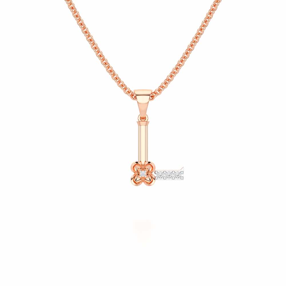 L-Glint Silver Pendant - Rose Gold - Image 1