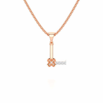 L-Glint Silver Pendant - Rose Gold - Image 1