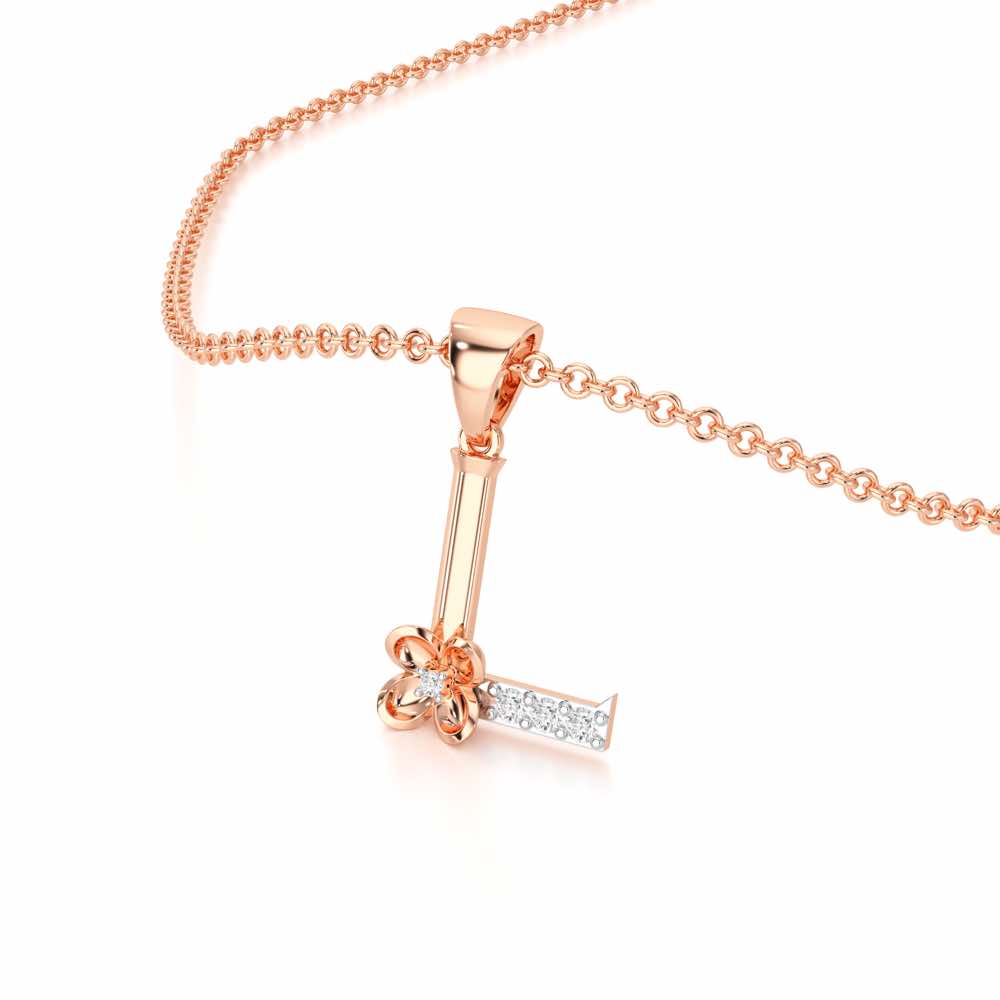 L-Glint Silver Pendant - Rose Gold - Image 2