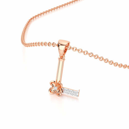 L-Glint Silver Pendant - Rose Gold - Image 2