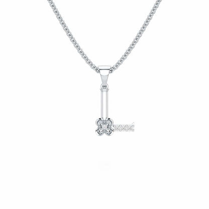 L-Glint Silver Pendant - White Gold - Image 1