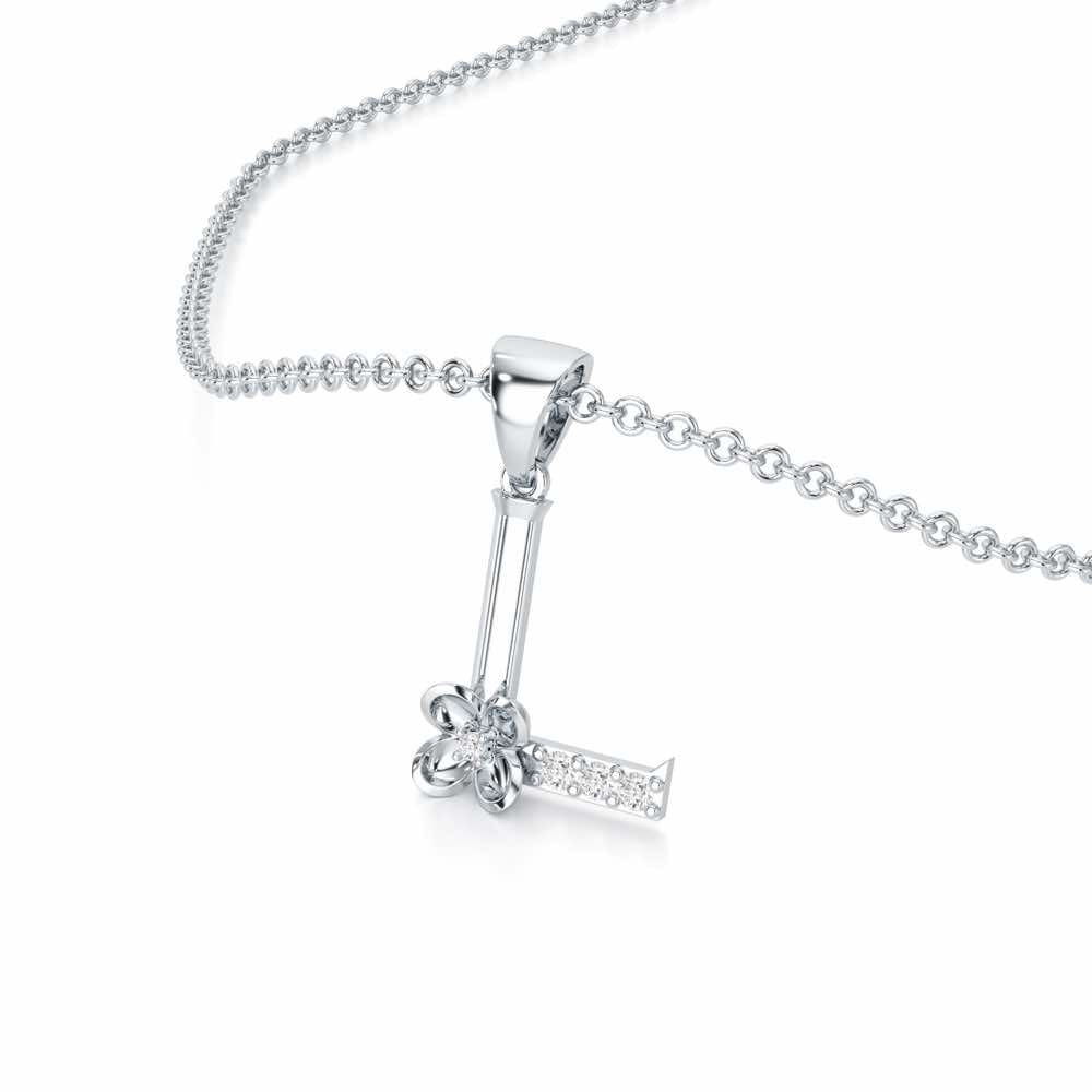 L-Glint Silver Pendant - White Gold - Image 2