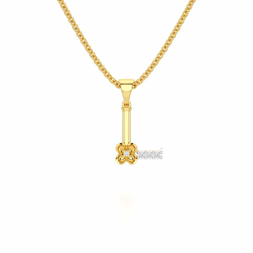 L-Glint Silver Pendant - Yellow Gold - Image 1
