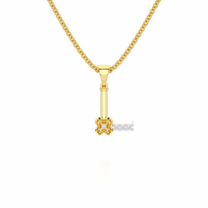 L-Glint Silver Pendant - Yellow Gold - Image 1