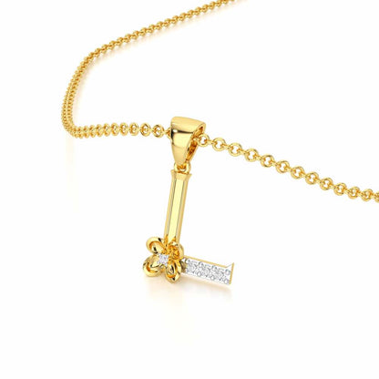 L-Glint Silver Pendant - Yellow Gold - Image 2