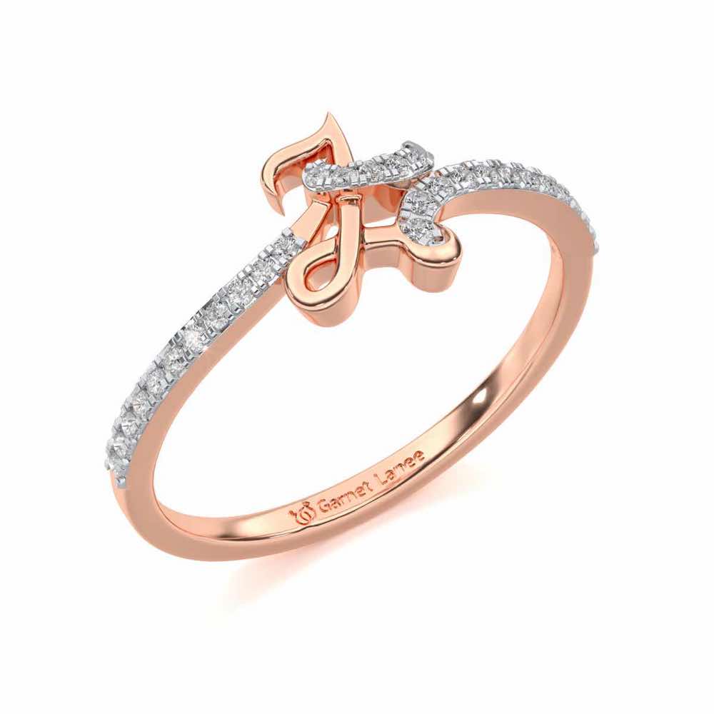 L-Love Silver Ring - Rose Gold - Image 1