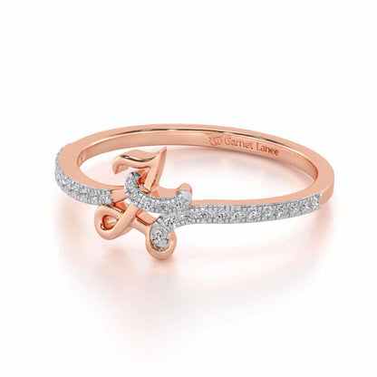 L-Love Silver Ring - Rose Gold - Image 2