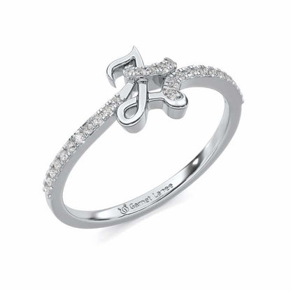 L-Love Silver Ring - White Gold - Image 1