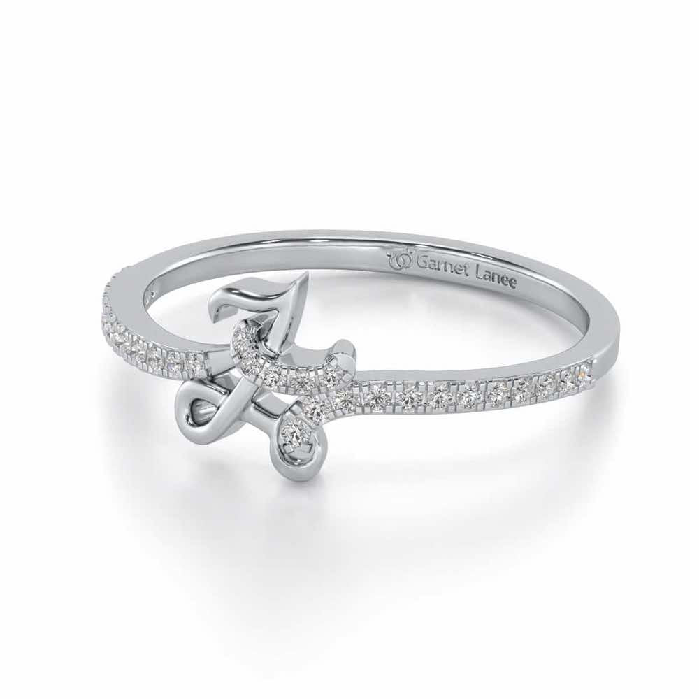L-Love Silver Ring - White Gold - Image 2