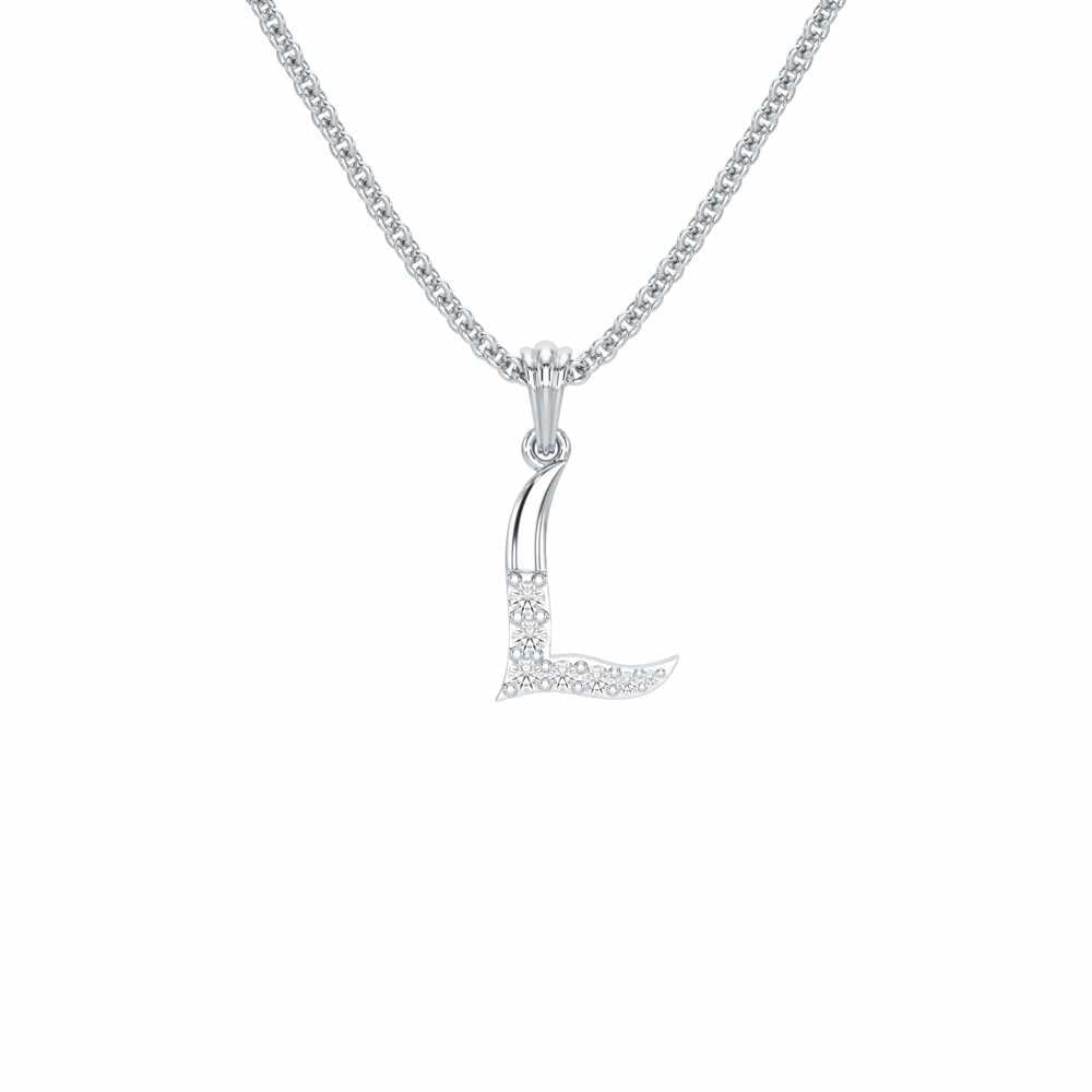 L-Luke Silver Pendant - White Gold - Image 1