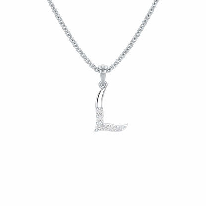 L-Luke Silver Pendant - White Gold - Image 1