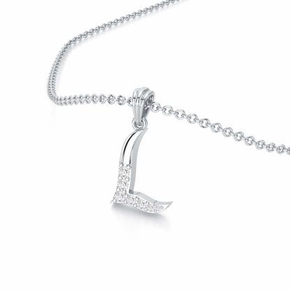 L-Luke Silver Pendant - White Gold - Image 2