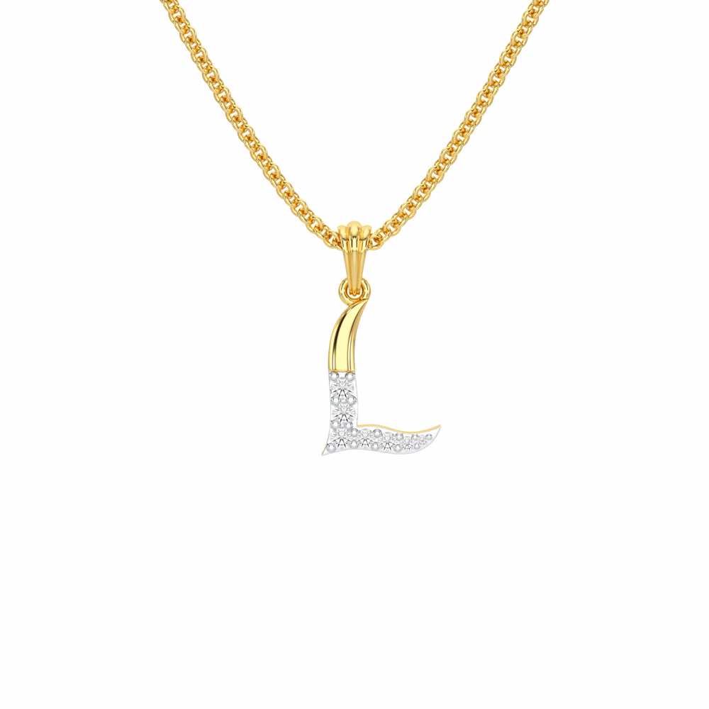 L-Luke Silver Pendant - Yellow Gold - Image 1